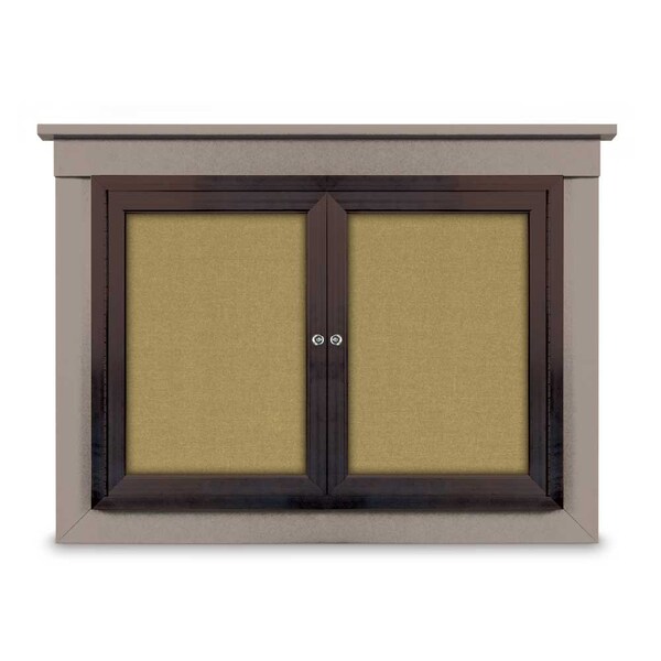 36"x36" 1-Door Enclosed Letterboard, Grey Felt/Cherry